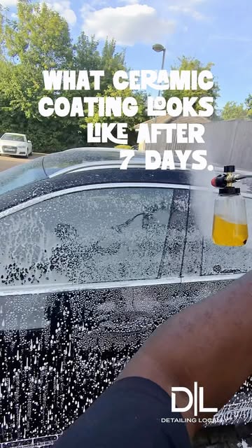 Water beading on a ceramic coated car seven days after application